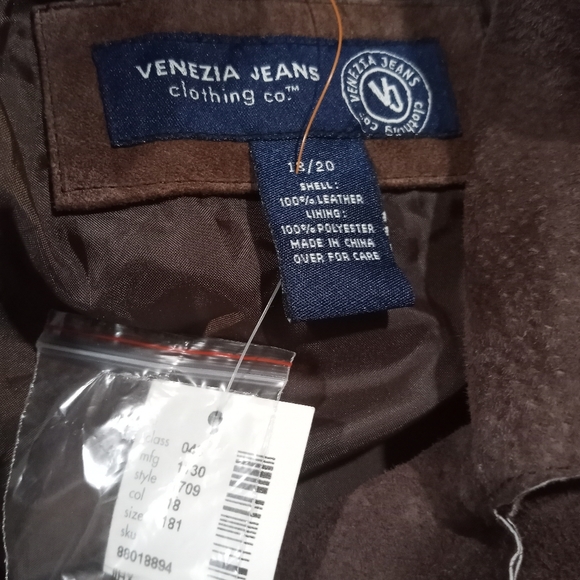 Venezia Jeans Suede Brown Jacket size 18/20 - Picture 4 of 4